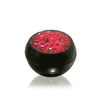 1.6 Muovinen Lävistyskorupallo -Glitter Musta/Punainen