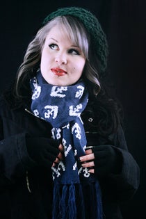 Thick Scarf -Anchors -Blue