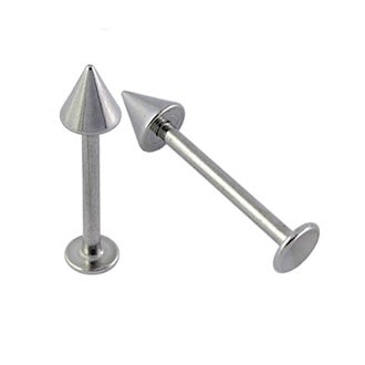 1.2mm Labret w/ Cone -Teräksenvärinen Lävistyskoru