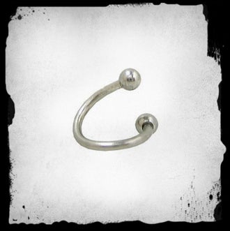 1.2mm Twister Ring w/ Balls -Hopeanvärinen Lävistyskoru