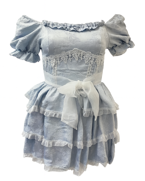 Vaaleansininen Pitsinen R&ouml;yhel&ouml;mekko