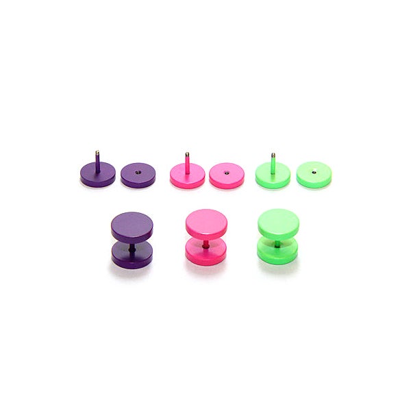 Kirurginter&auml;ksinen V&auml;rik&auml;s Feikkiplugi-Korvakorut