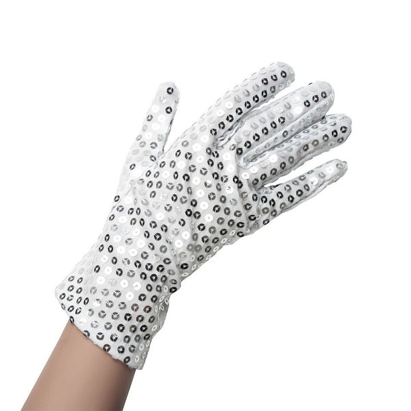 Valkoiset  Paljettihanskat