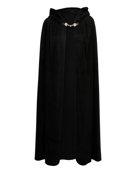 Musta Samettiviitta 120 cm &ndash; Ruusukultainen Nappilukko