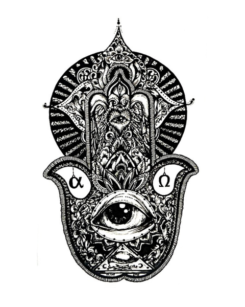 Siirtotatuointi - Hamsa