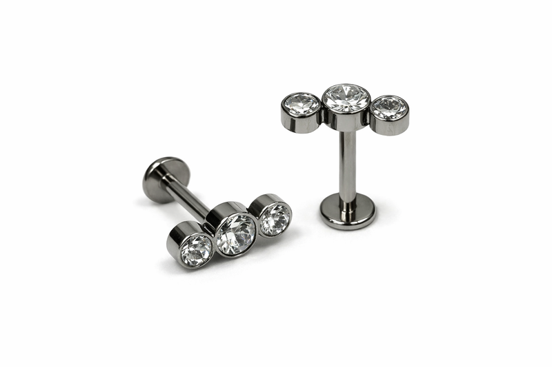 1.2mm Labret Sis&auml;kierteill&auml; - Kolme Timanttia