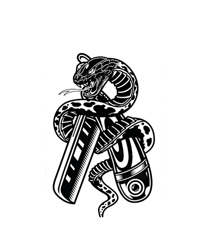 Siirtotatuointi - Snake & Knife
