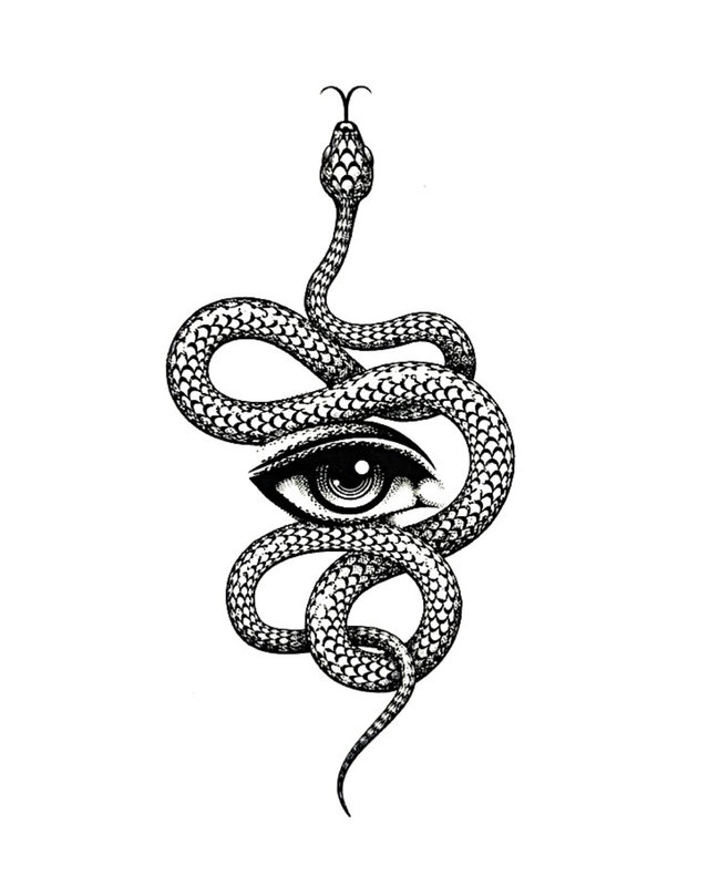 Siirtotatuointi -Snake Eye