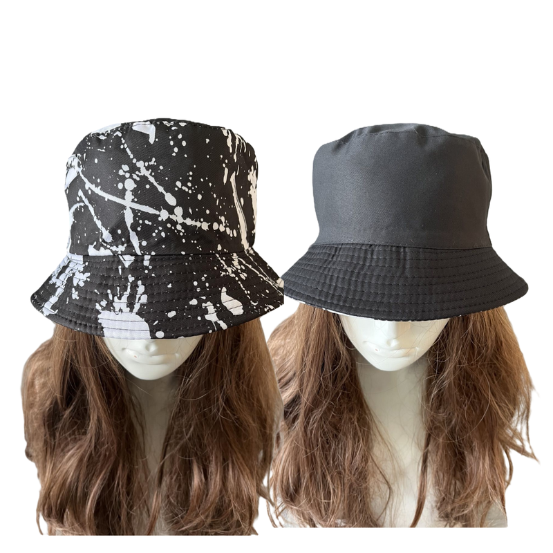 K&auml;&auml;nnett&auml;v&auml; Fisherman Hattu -Mustavalkoinen