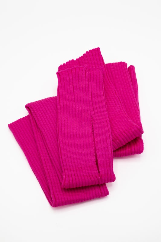 Pitk&auml;t Open Toe Neulesukat - Neon Pinkki