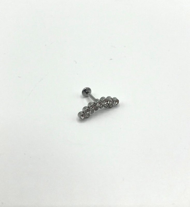 1.2mm Kirurginter&auml;ksinen Labret Sis&auml;kierteill&auml; - 2 Timanttirivi&auml;