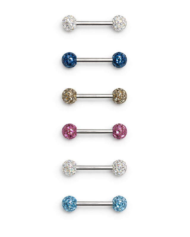 1.6mm Barbell - Timanttipallolla