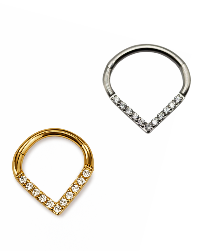 1.2x8mm Titaaninen Segment Rengas- Tear Drop